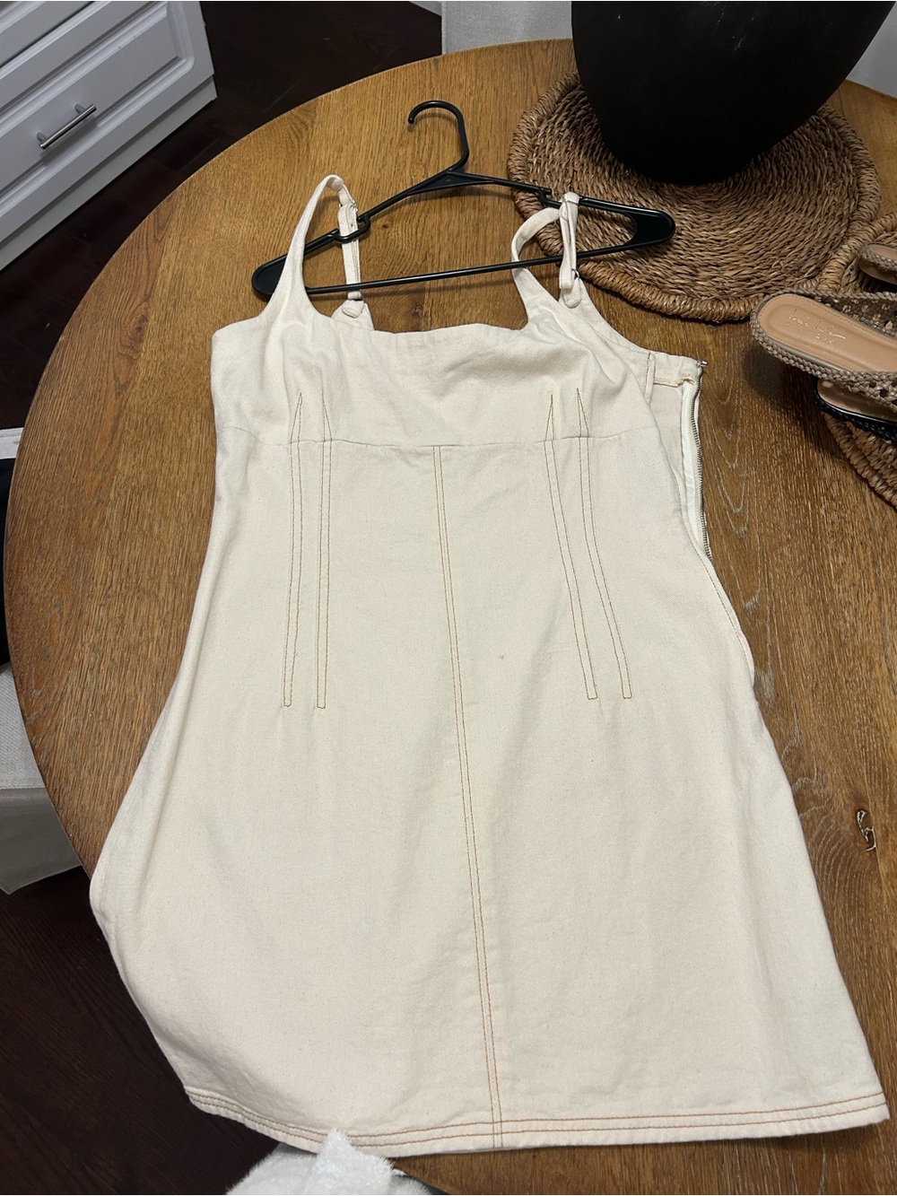 BDG Cream/Off-White Denim dress